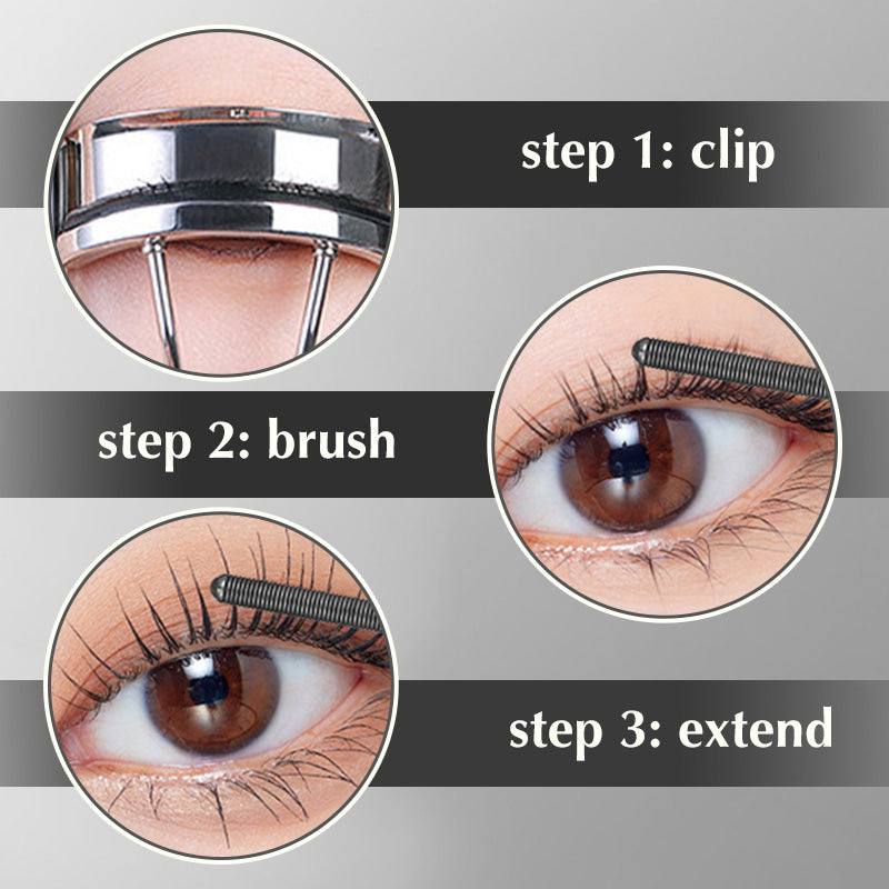 Mascara 3D Curling Metal Wand - Waterproof & Long-Lasting